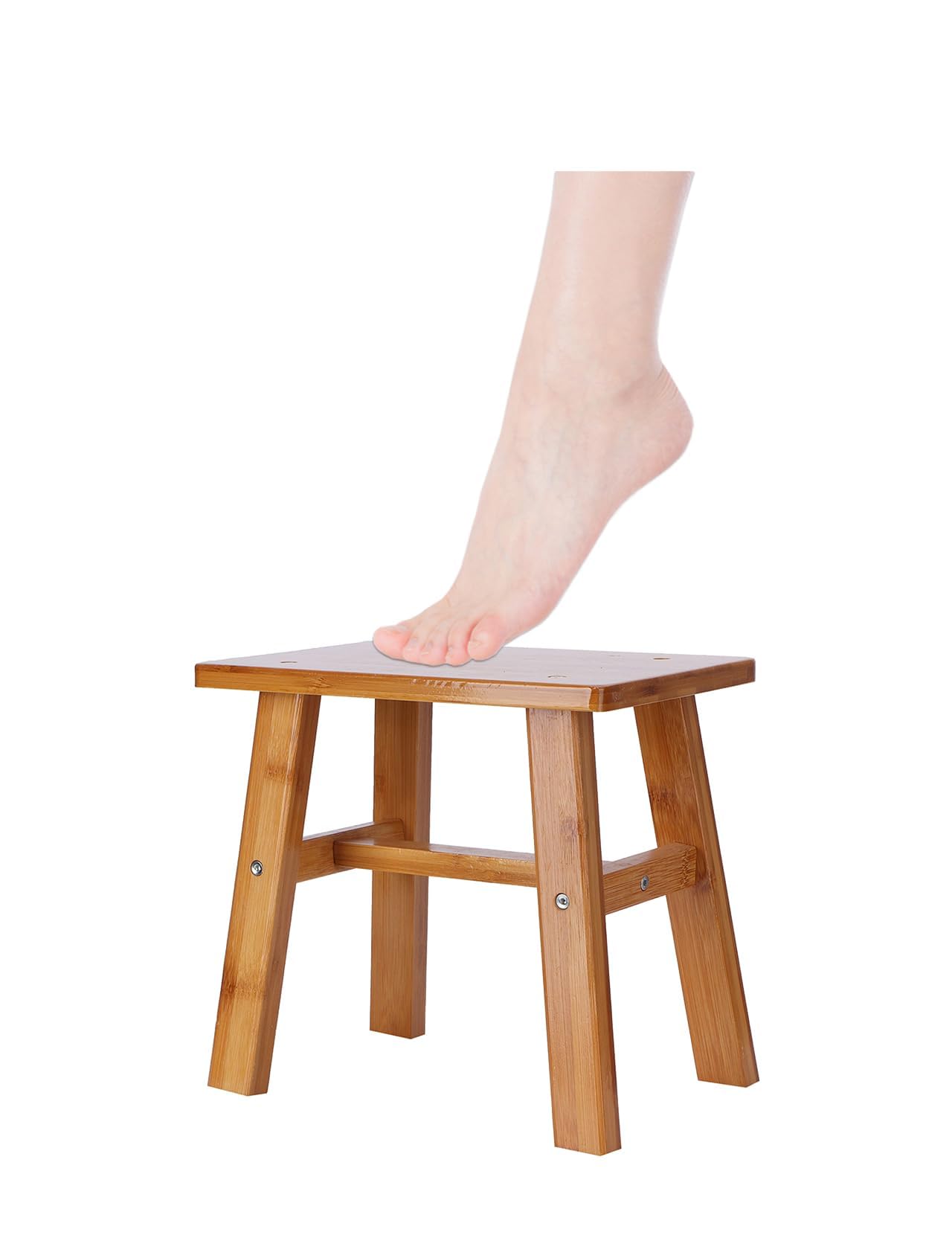 ZLXHDL Banco Madera Baño, Taburete Madera Que se Puede Mojar, Taburete de Ducha para Interior de Madera con Almohadillas Antideslizantes(Taburete Cuadrado pequeño de Madera)