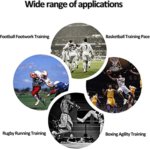 tallkeey Fußball Trainingszubehör Koordinationsleiter Trainingsleiter, Koordinationsleitern mit 12 Hütchen, Widerstandsschirm und 4 Pfählen mit Tragetasche für Fußballtraining, Tennis