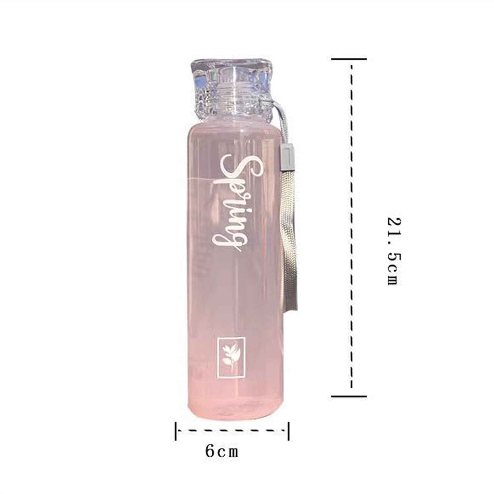 MRKU Bouteille d'eau en Verre dépoli de Grande capacité, résistante à la Chaleur, Simple, Portable, avec poignée carrée, imprimée, pour Le Sport en Plein air