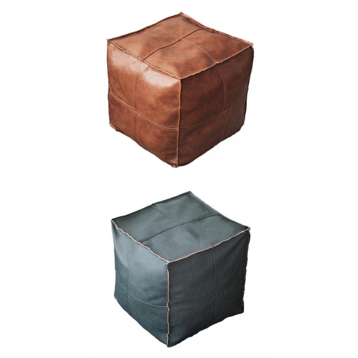 2X Boho Moroccan Pouf Covers Footstool Storage Ottoman Room Living Room-image-37