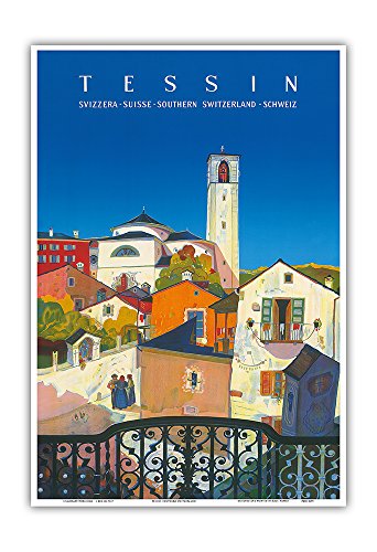 Tessin (Ticino) - Svizzera - Suisse - Southern Switzerland - Schweiz - Vintage Travel Poster by Daniele Buzzi 1943 - Master Art Print 13in x 19in