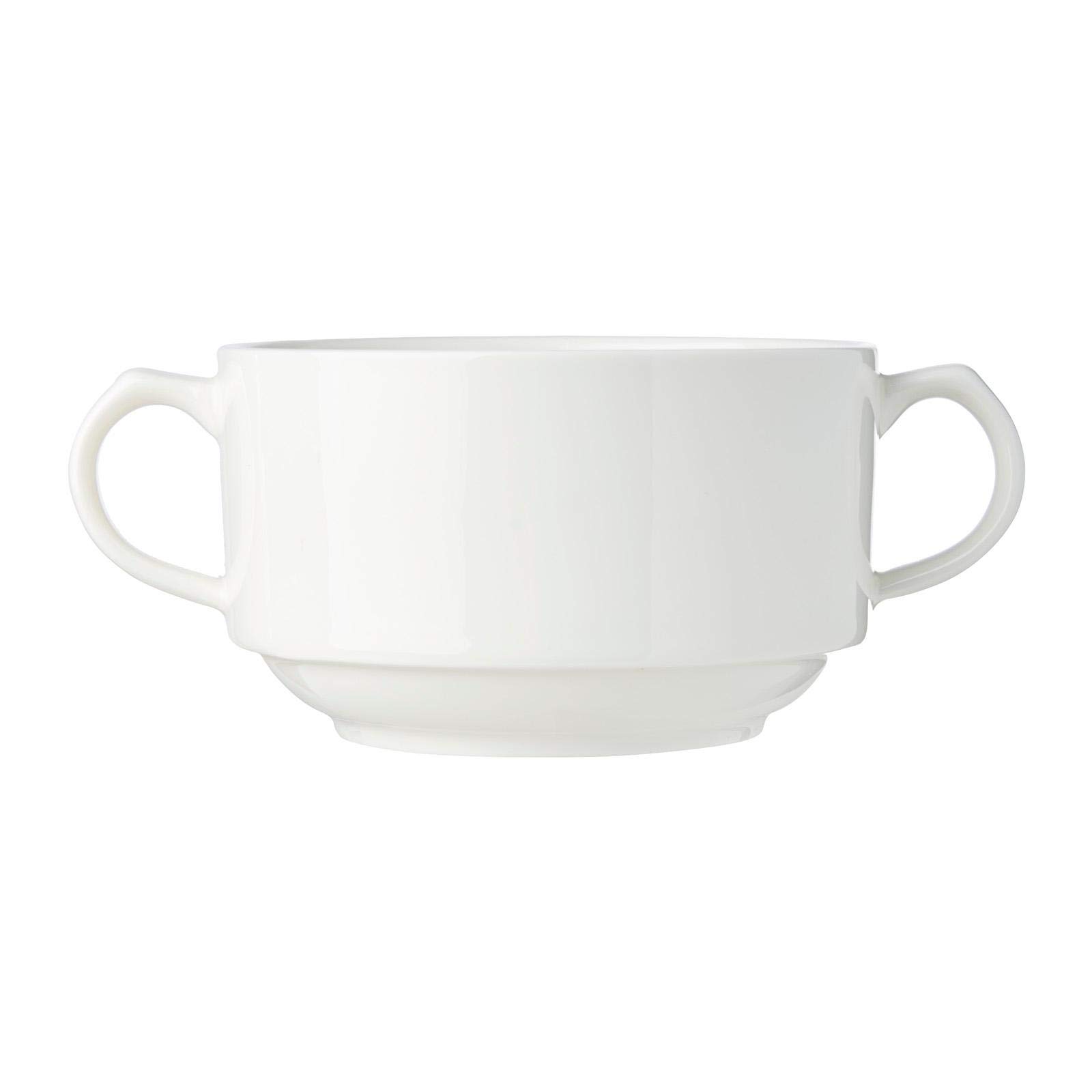Wilmax Wl-991230/A - Juego de 4 tazas de porcelana (350 ml, 10,5 cm, aptas para lavavajillas, fácil de limpiar, porcelana inglesa), color blanco