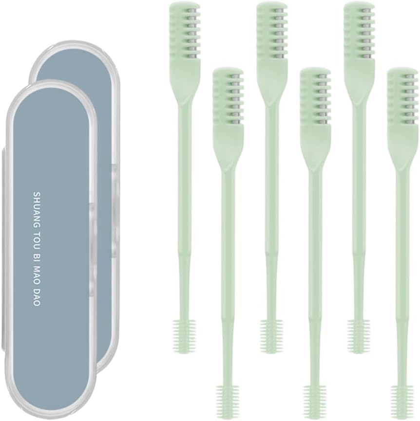Upgrade 2 in 1 Nasal Hair Cutter, Double Sided Nose Hair Knife, 360° Rotating Manual Nose Hair Trimmer, Portable Ear Nostril Hair Trimmer Travel Essentials (Mint Green 6 PCS)
