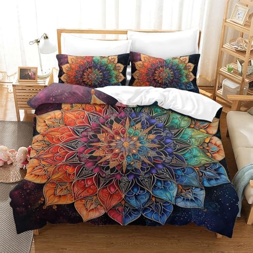 Housse de couette 3D imprimée microfibre douce parure de lit Bohemia King 220x240