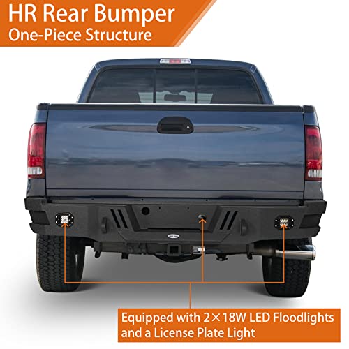 Hooke Road F250/350 Full Width Front Bumper & Rear Bumper Kit For 2005 2006 2007 Ford F250 F350 Super Duty Truck #TOP3