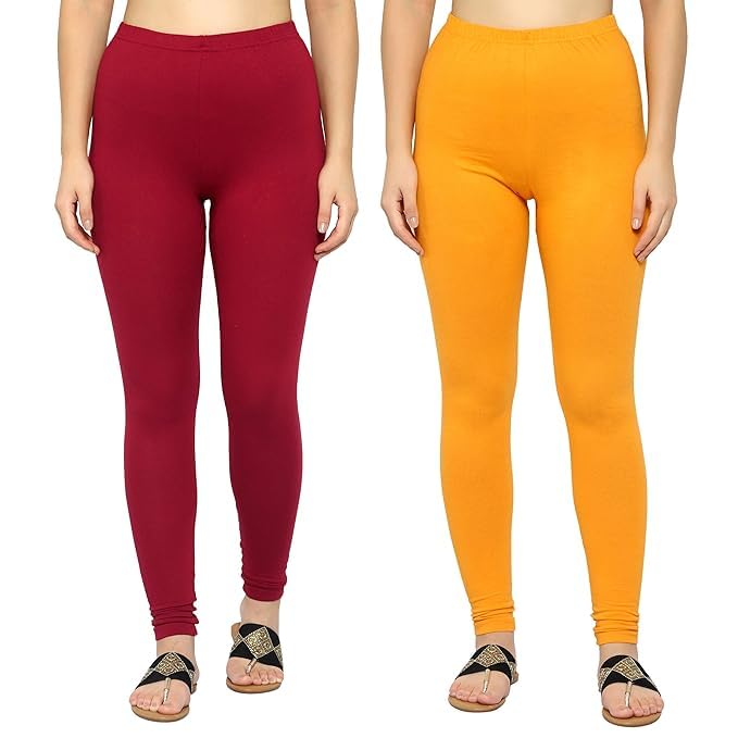 Women Leggings Multi Color Pack 2 | REGULER Cotton Leggings-image-15