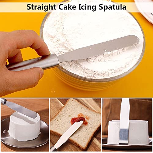 3 pack Cake Decorating Icing Spatulas Stainless Steel, Icing & Decorating Spatulas, Lightweight & Flexible Offset Spatula, Angled Frosting Spatulas for Cake Decorating, Baking - image 3
