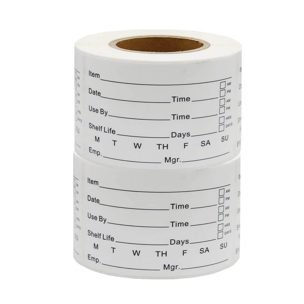 Hcode 2 x 3'' Self-Adhesive Removable Freezer Food Labels- Easy Clean Leaves No Residue- Cooler Food Storage Freezer Stickers Plastic Paper Perfect