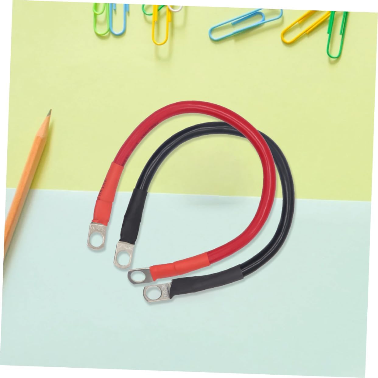 2pcs Battery Cable with Eyelets Positive and Negative Excellent Conductivity for Car Rv and Power Inverters
