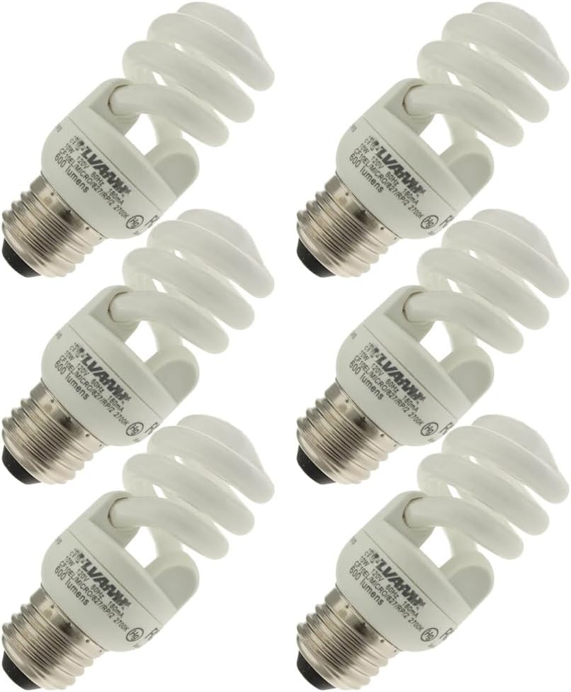Replacement for Sylvania 29728, CF10EL/MICRO/827, 10 Watt, Spiral Compact Fluorescent Light Bulb (6 Pack)