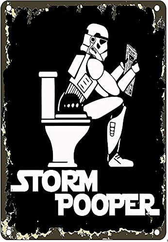 Storm Pooper Toilet Metal Tin Signs Use The Force Toilet Funny Fashion Garage Tin Sign Wall Plaque Poster for Man Women, Home De