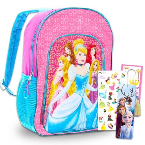 Disney Princess Backpack Set For Girls - 4 Pack Bundle With Deluxe 16