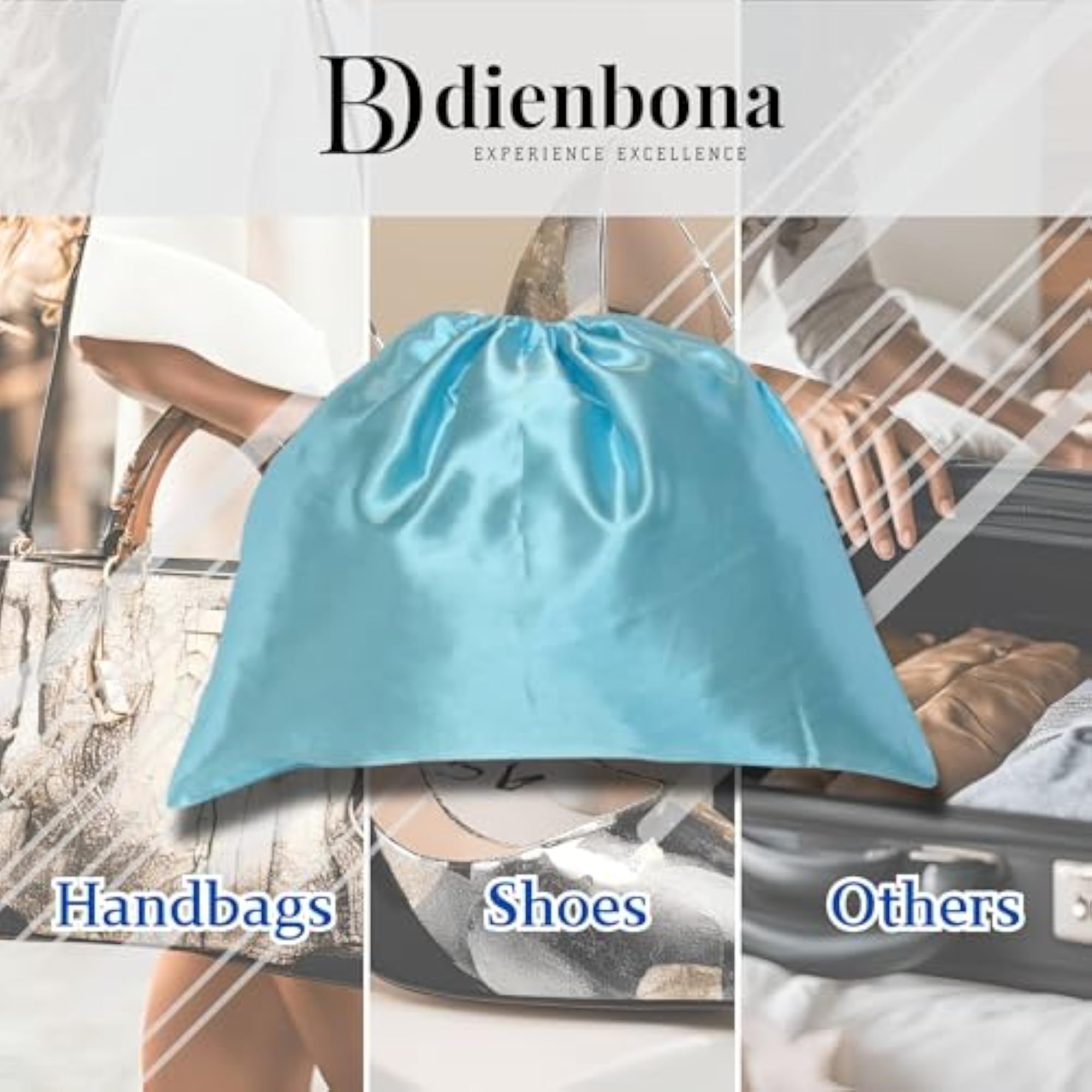 Silky Satin Drawstring Dustproof Bag Covers, 3 or 4 Packs