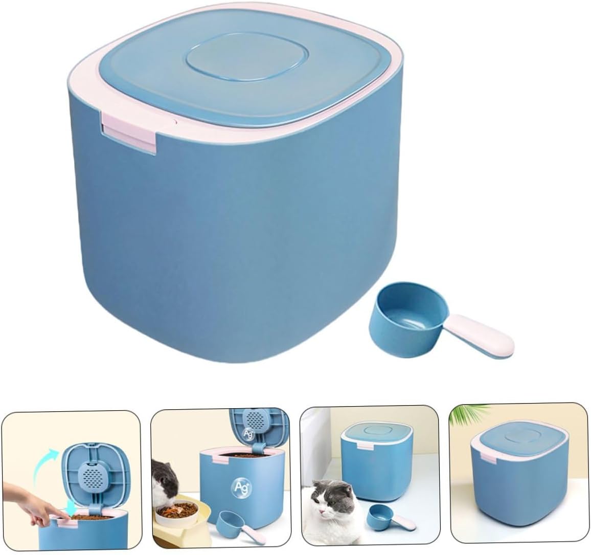 11l Sealed Pet Food Storage Bucket, Moisture-proof Dog and Cat Food Container with Lid, Large Capacity Grain Storage Bin for Home Use