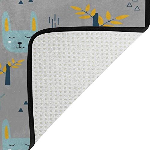 Tapis de sol antidérapant grand format motif forêt design soigné - 5