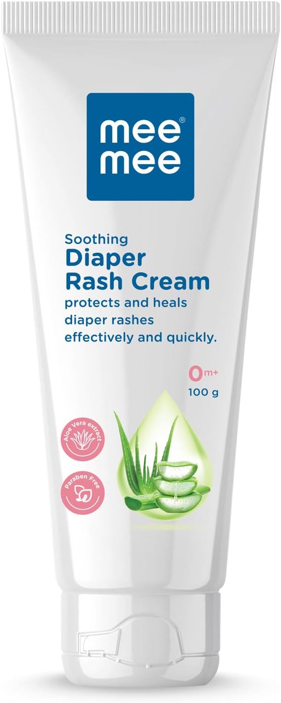 Mee Mee Diaper Rash Cream with Aloe Vera 100 g | Natural Cream For Newborns & Babies | Natural Solution for Treating and Preventing Diaper Rash | Soothing Relief (Single Pack)