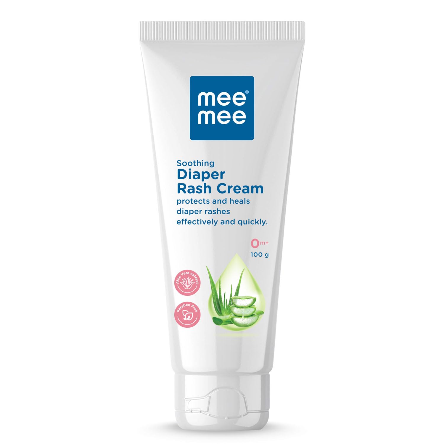Mee Mee Diaper Rash Cream with Aloe Vera 100 g | Natural Cream For Newborns & Babies | Natural Solution for Treating and Preventing Diaper Rash | Soothing Relief (Single Pack)