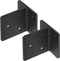 Vista 5 de 2 bases de poste ocultas de 6 x 6, soporte de placa de cuchillo resistente, soportes de anclaje de poste de calibre 3