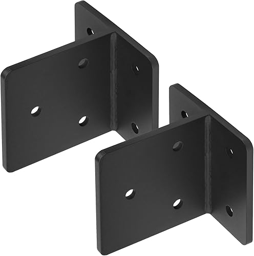 Miniatura 5 de 2 bases de poste ocultas de 6 x 6, soporte de placa de cuchillo resistente, soportes de anclaje de poste de calibre 3