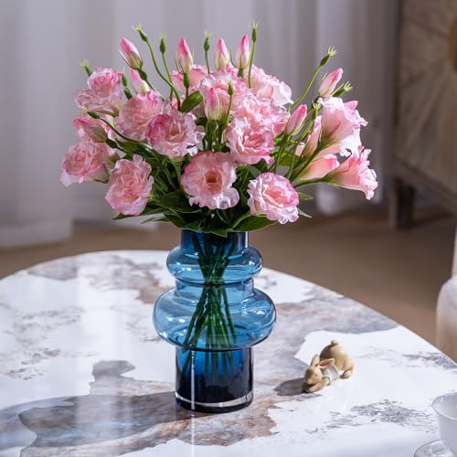 Bailikang XZCBV 10Pcs Lifelike Silk Flowers Artificial Flowers Indoor Fake Lisianthus Flower Table Centerpiece Faux Flowers Fake Eustoma Flower Long Stem Faux Flowers cover