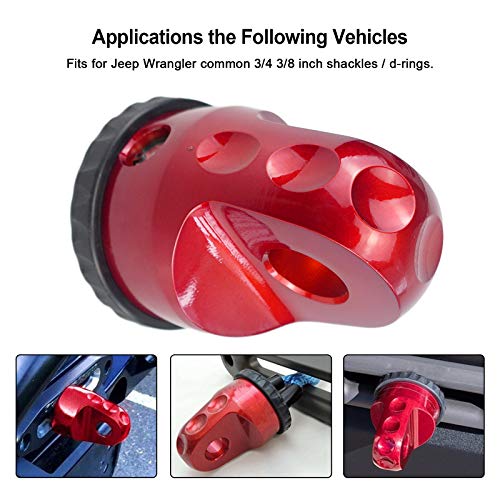 Yuantuo Winch Hook Shackle Mount Fit For Jeep Wrangler Atv Utv Suv 3/8 Inch Winch Lines 3/4" D-Ring 22000 Lbs Load Rating- Red With Iron Pin And Rubber Guard #TOP3