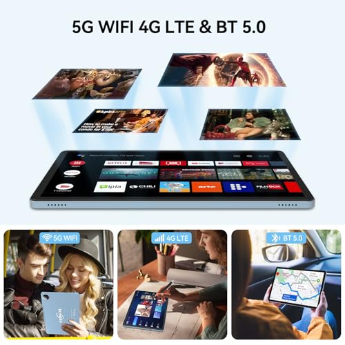 Image of Tablet 11 inch Android 16 Tablet, 2026 Update 128GB ROM 20GB RAM, 4G LTE Tablets, 5G WiFi+Cellular, Octa-Core MTK8786, 13+8 MP Rear and Front Camera,Incell FHD Screen, T-Mobile SIM Card Support
