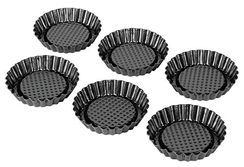Original Kaiser Classic Mini Torteletts 6 Stück, Tartelette Förmchen 10 cm, Tarteform klein, Tortelettförmchen antihaftbeschichtet