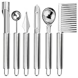 Multifunktionales: Mit unserem obst werkzeug messer können Sie Früchte schnitzen und gestalten. Verwenden Sie das 6 teiliges Obstwerkzeugset, um das gewünschte kreative Obst und Gemüse herzustellen!