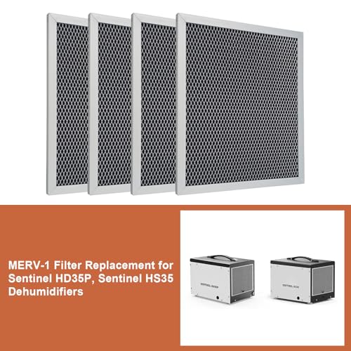 RKJFHIUR MERV-1 Filters Replacement for Sentinel HD35P HS35 Crawl Space Dehumidifiers, 4Pack