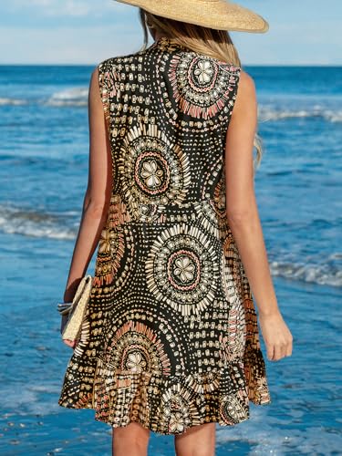 Image of CUPSHE Women Swimsuit Coverup 100% Cotton Ruffle Hem Beach Cover Up Dresses