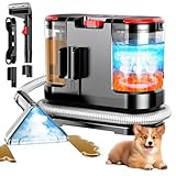 Aspiradora de Agua, Limpiador de Vapor, Con Agua Caliente y Vapor, 3 Cepillo y 2 Depósitos, 20KPA Fuerte Succión y...