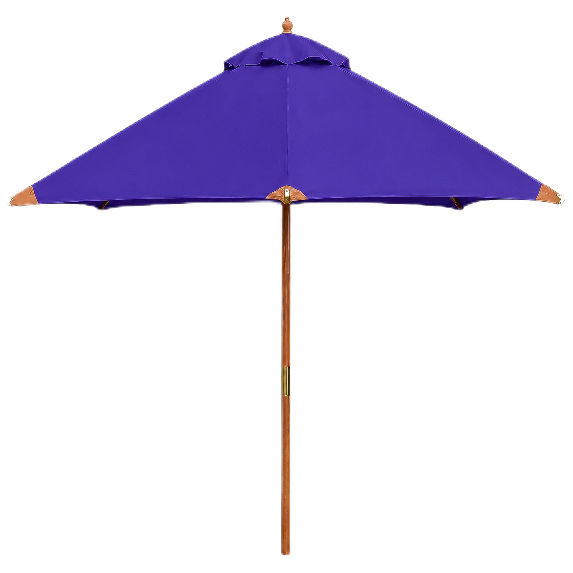 Garden Market Place Purple Hardwood Garden Parasol, Garden Umbrella With Pulley Lift, Water-Repellent 180G/M² Polyester Canopy, Wind Vent And Reinforced Rib Frame