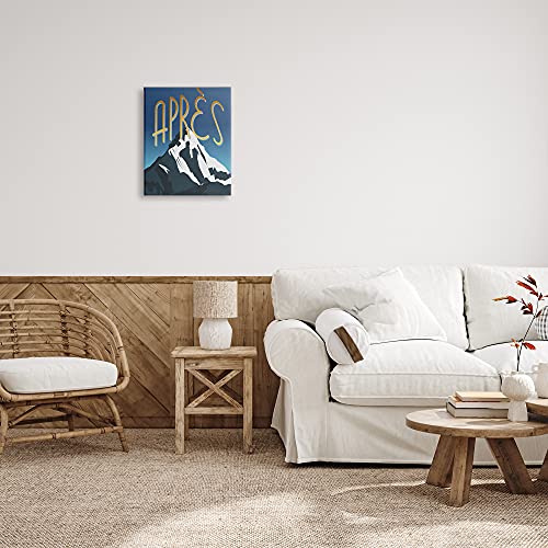 Image of 'Apres Mountain Ski Sport Winter Landmark Blue'| Canvas Art | Stupell Industries | 16 x 20 Inches, Easy to Hang and Sturdy, Made in USA, by Lil' Rue