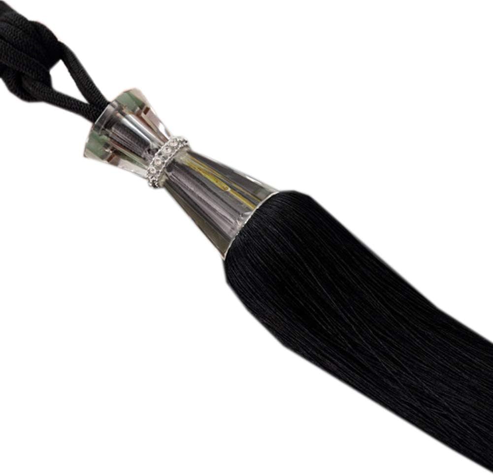 Set of 2 Simple Crystal Curtain Tiebacks Rope Curtain Hanging Bandage Decorative Tassels Curtain Tiebacks Holdbacks Curtain Buckle Drape Tiebacks Rope (Black)