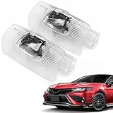 Yankok [G/R Red 3D Projector Logo Courtesy Door Lights 2 Pack For Camry 2006-2023 LE SE XLE XSE TRD and V6 (Camry Models Only, Red Circle with G/R on Top and CAMRY at Bottom)