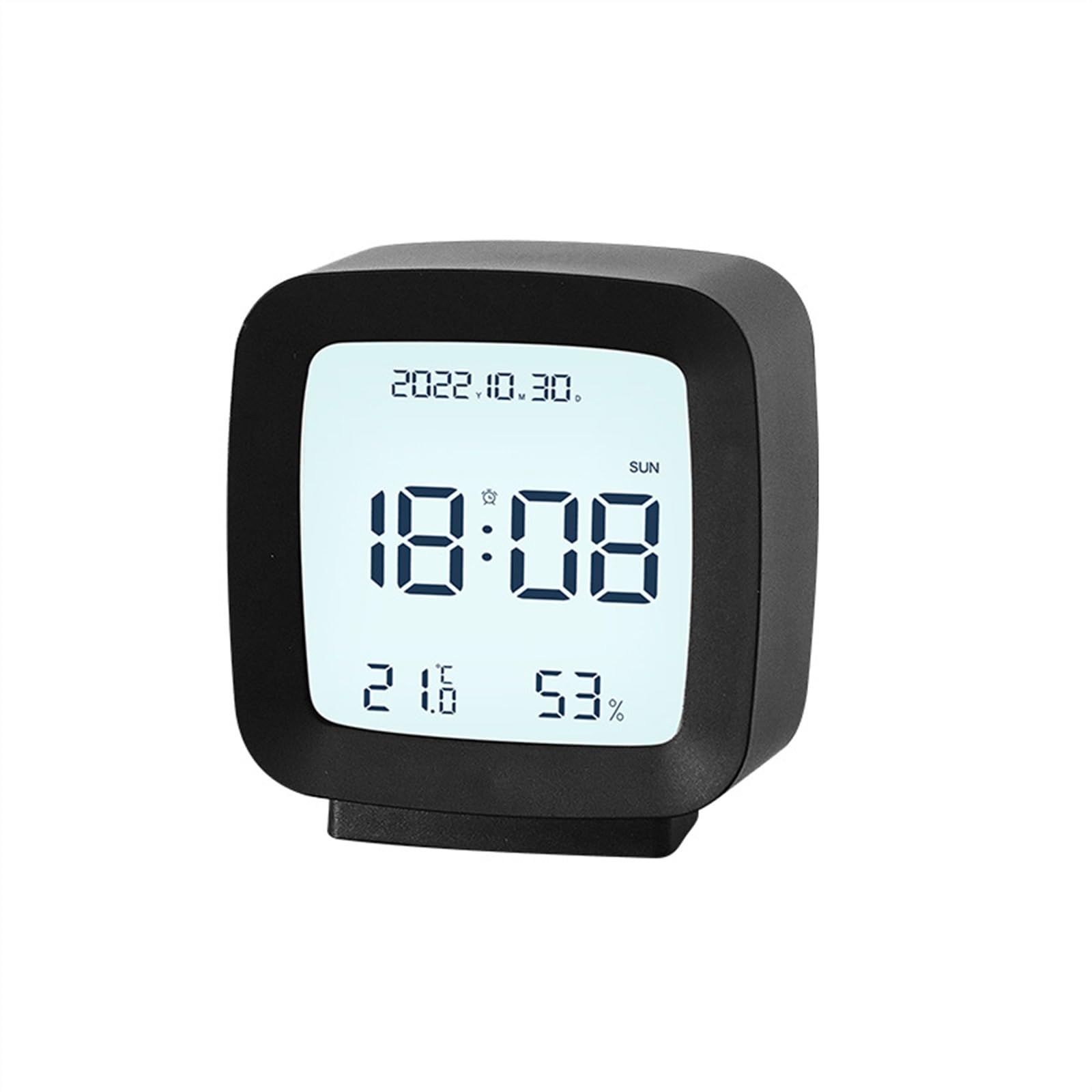 BMKGODN alarm clock， 1PC Digital Temperature Humidity Calendar Week Backlight Desktop Electronic Clock 12/24H LED Alarm Clocks(Black)