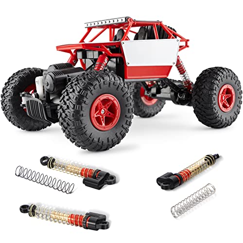 4 Pieces Scx24 Shocks 43Mm Adjustable Aluminum Absorber Rc Shocks Piggyback Damper With 3 Sets Of Springs For 1/24 Axial Scx24 90081 Axi00001 Axi00002 Rc Crawler Car (Black) #TOP6