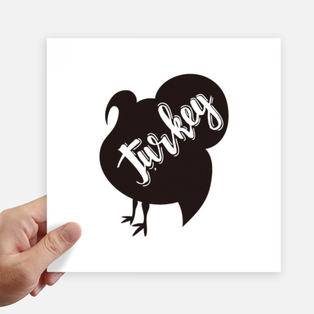 Autocollant carré faune Turquie noir et blanc pour mur pc moto 4Pcs