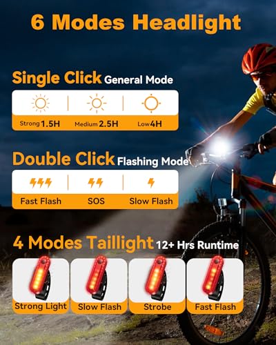 Bike Lights for Night Riding, USB Rechargeable Mountain Bicycle Headlight — view 4