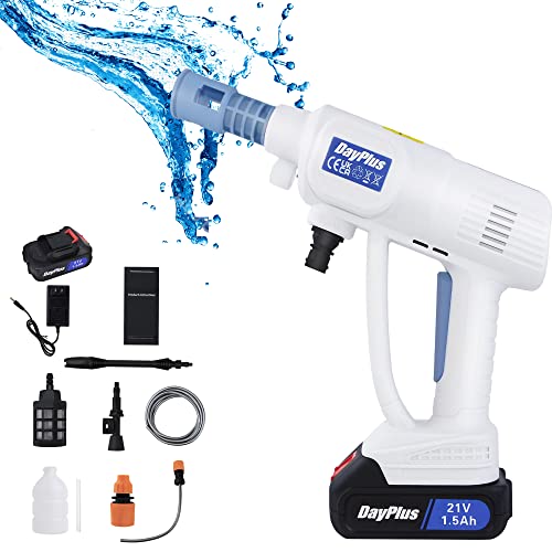 Akku-Hochdruckreiniger für Bewässerung, Reinigung & Desinfektion, Hochdruckreiniger Kärcher mit akku 21V / 1,3 Ah, max.12 bar Druck, Durchflussmenge 3L/min, 5M Schlauch, Einstellbare Düse