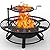 BALI OUTDOORS Fire Pit with Poker, 40 inch Outdoor Fire Pit Patio, Wood Burning Firepits for Outside with Grill