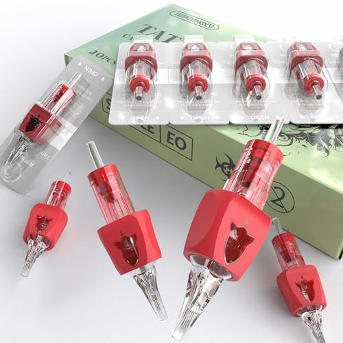 Image of Wormhole Tattoo Needles Rocket 5M1 Needle Cartridge #10 Bugpin 5 Magnum Tattoo Cartridge Needles 20PCS Disposable Finger Ledge Cartridges 3.5MM Taper for Tattoo Gun Tattoo Supplies 1005M1