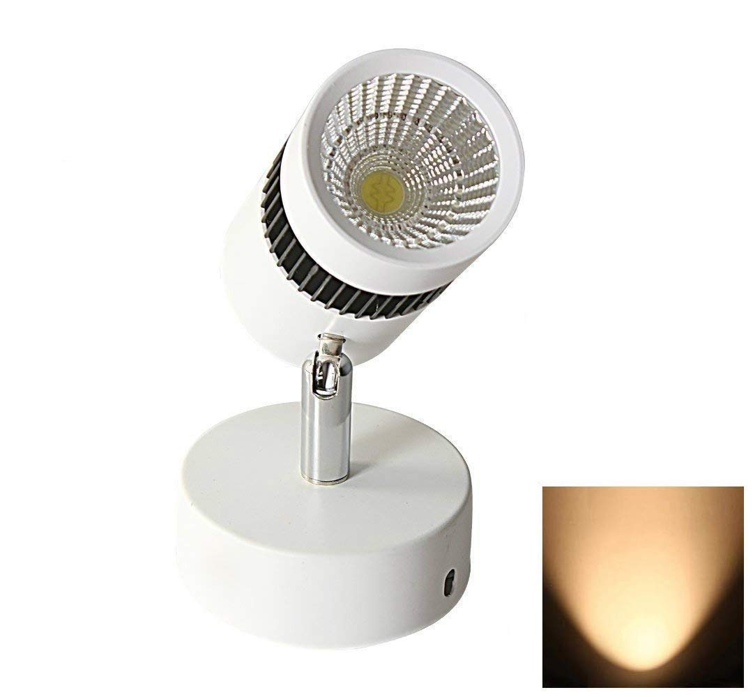 Rufous White Body Adjustable Surface Mounted LED Spot Wall Light(Focus Light/Picture Light/Highlighter. (3 watt, Warmwhite)