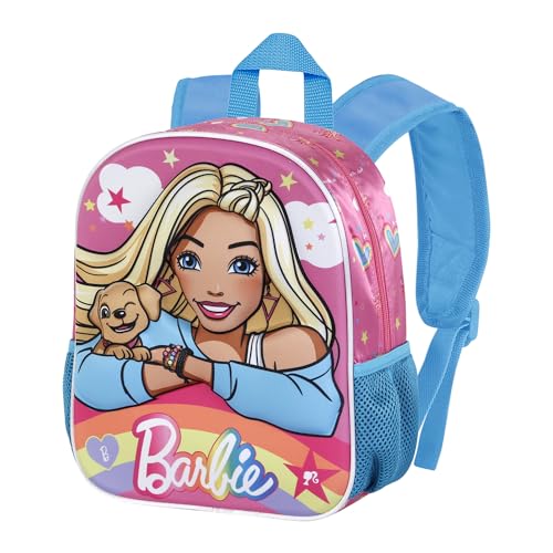 Barbie Rainbow-Zaino 3D Piccolo, Rosa, 26 x 31 cm, Capacità 8,5 L