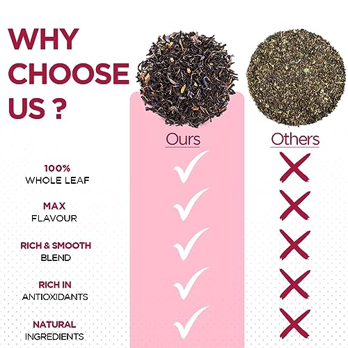 Image of CHAYAM Baron's Earl Grey Tea Bags with Citrusy Orange Peel & Blue Corn Flower | 20 Tea Bags, Pack of 2 | 100% Natural Bergamot Oil | Whole Leaf Assam Orthodox Black Tea | Make Hot or Iced Tea