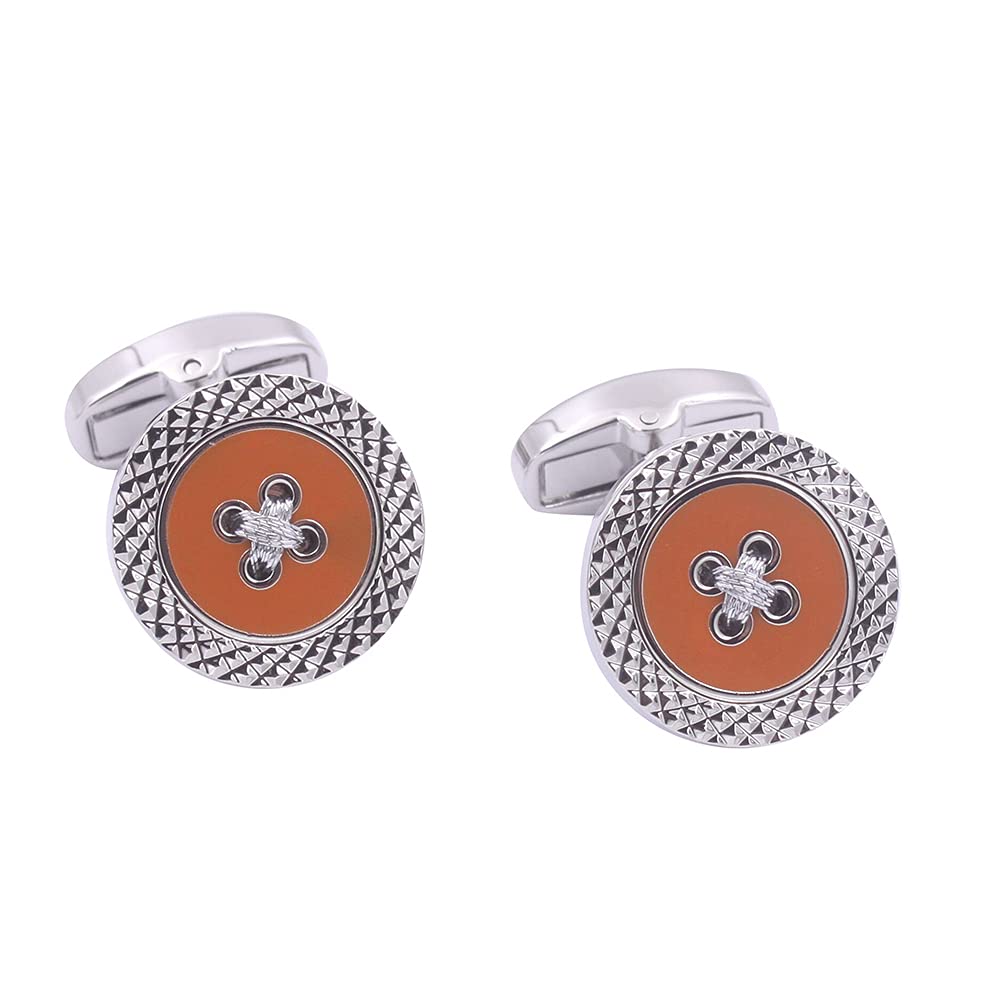 Boutons de manchette orange | Cadeau pour mari pour homme | Cadeau d'anniversaire pour papa