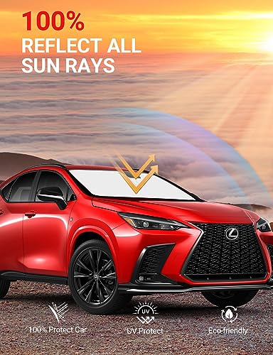 Image of Proadsy 2026 Upgrade Windshield Sun Shade Custom Fit Lexus NX 2022-2025 2026 4-Layer Foldable Front Sunshade Protector Sun Visor Blocks UV Rays Keep Car Cooler
