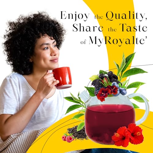 Myroyalte Mountain Berry Pu'Er Tea 3 Oz - Hibiscus Tea Loose Leaf Black Tea With Dried Organic Fruit Blueberries Grapes Mullberries Rosehip Tea Herbal thumb #6