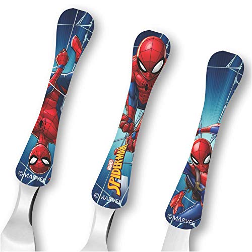 Jogo de Talheres Infantil Marvel Kids Homem Aranha, Simonaggio, Multicor, Pacote de 3