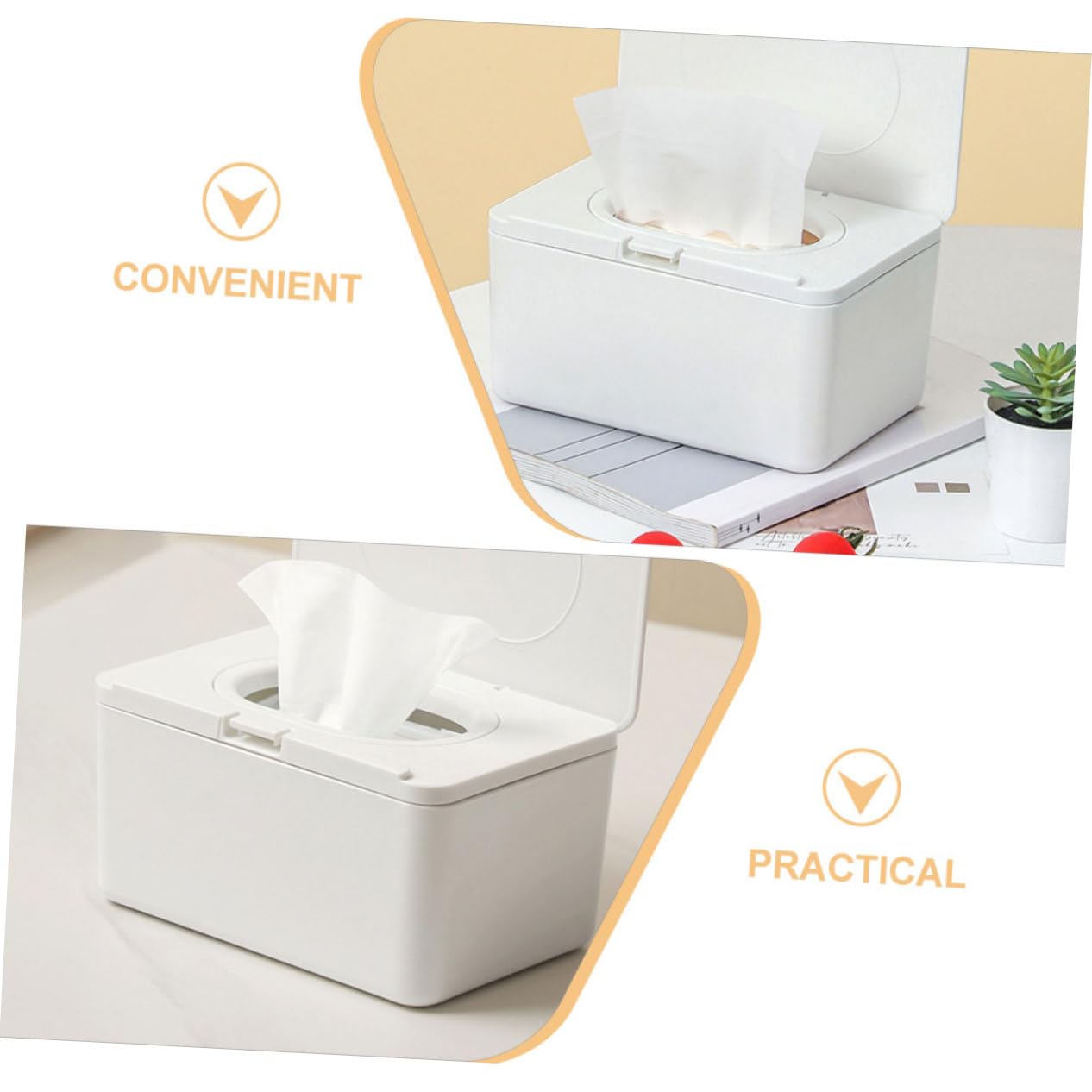 Dispensador de Toallitas Húmedas Blanco 2 Piezas para Bebés Plástico